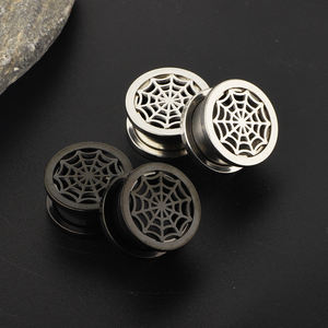 Mix Größe Flesh Tunnel Und Ohr Stecker Chirurgische Stahl Spinne Web Ohrring Bahre <span class=keywords><strong>Gauge</strong></span> Lappen Expander Piercing Schmuck 50pcs - Product Image 2