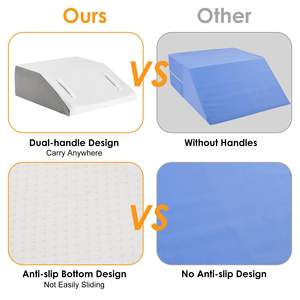 Repose-jambes haute densité mousse élévatrice cale soulage pied genou et cheville blessure jambe élévation oreiller velcro avec double poignées - Product Image 5