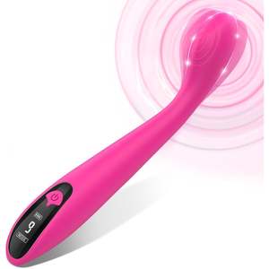 Vibrateur clitoridien et point G Manshi, 9 fréquences, alimentation USB, écran LCD, jouet sexuel pour adultes, rose rouge, bouton de commande vert - Product Image 3