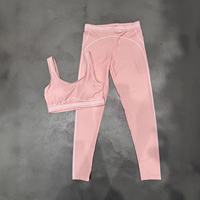 Ensemble de yoga deux pièces pour femme, respirant, anti-transpiration, sans coutures, doux pour la peau, taille élastique, épaules dénudées, dos nageur