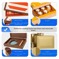 Boîte à thé rectangulaire moderne personnalisée pour la maison, boîte cadeau pour gâteaux de thé, bandes de bordure, bandes de cadre pour boîte à gâteaux de lune, MDF, PVC haute densité