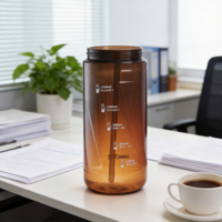 Bouteille d'eau de voyage Longstar en plastique PC 2L sans BPA, anti-fuite, à boire directement, écologique, avec cordon à bouton-poussoir pour l'extérieur