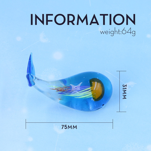 Mới đến Biển Đại Dương Murano Chụp đèn Thủy Tinh Cá Heo Cá voi với sứa bên trong bức tượng - Product Image 6