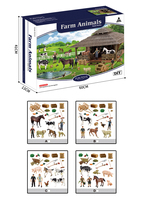 Modèle de ferme DIY avec figurines de fermiers, ensemble de jeu réaliste en plastique pour construire une écurie pour moutons, vaches et chevaux