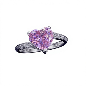 Luxury Womens Moissanite Heart Cut Engagement <b>Ring</b> 925 <b>Silver</b> <b>Solitaire</b> Wedding Party Cocktail Gift for Her - Product Image 5