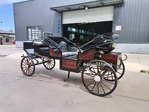 Asientos de cuero dorado de estilo real, carruaje tirado por caballos para parejas de bodas, capacidad para 4-6 personas, aeropuerto exterior aprobado por CE - Product Image 5