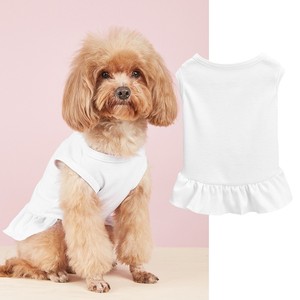 Robe pour chien à volants de couleur unie, respirante, en coton, vêtements d'été pour petits chiens - Product Image 3