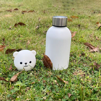 PAISEN grosir kustom botol air termos anak-anak cangkir vakum 350ml 500ml dengan tutup penutup silikon domba kucing beruang lucu