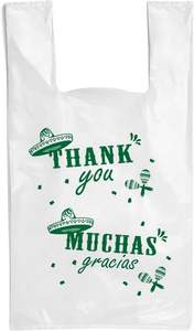 ถุงใส่เสื้อยืดรีไซเคิลได้ปรับแต่งได้พร้อมด้ามจับยาวสำหรับซื้อของในซูเปอร์มาร์เก็ต - Product Image 5