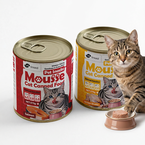 Comida enlatada para gatos SYAAO Mousse, alimento húmedo de salmón, sin cereales, sin sabores artificiales, para todos los gatos - Product Image 1