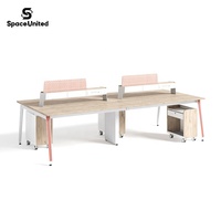SpaceUnited Factory Wholesale Fashionable Steel Design Double Sided 2 Person Staff Desk Metal Office Furniture