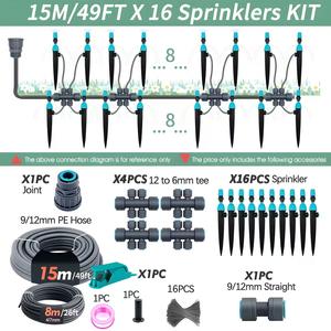 Temporizador de Riego para Jardín, Kit de Riego por Goteo de 20 Metros con 20 Aspersores, Sistema de Riego Automático para Uso en Exteriores - Product Image 4
