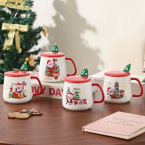 Mejor Idea de Regalo Empresarial <span class=keywords><strong>2023</strong></span>, Taza de Cerámica Caijun con Tapa de Bambú, Cuchara de Dibujos Animados, Apta para Microondas y <span class=keywords><strong>Lavavajillas</strong></span>, Reutilizable, Gran Capacidad - Product Image 3