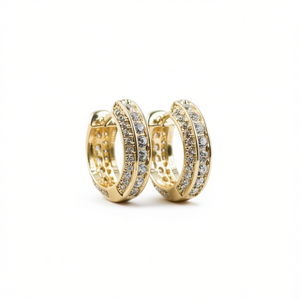 Boucles d'oreilles en or blanc E711 avec diamants ronds taille brillant, couleur G, diamants naturels, classiques pour femmes, à porter au quotidien - Product Image 1