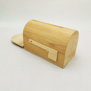 Buzón Curvo de Madera de Pino Natural con Puerta Abatible, Buzón de Madera <span class=keywords><strong>para</strong></span> Decoración del Hogar y Jardín y Almacenamiento Seguro de Correo - Product Image 2