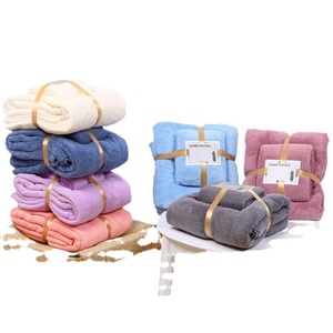 Ensemble de serviettes en polaire corail Carlota, serviettes de bain douces et absorbantes, pour usage domestique, pour adultes et enfants, serviette de plage, 360g, fibre de polyester - Product Image 5