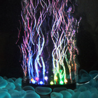 Lumière LED submersible multicolore pour aquarium, décoration de l'aquarium, amélioration de l'oxygénation, disque d'air circulaire en plastique, 220V