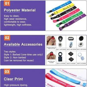 Bracelets en tissu personnalisés pour événements et festivals, bracelets tissés personnalisés - Product Image 5