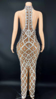 Novance Y2360-I Alibaba-Compras-En-Línea Vestidos de Fiesta Brillantes con Malla Marrón Diamante para Mujer, Últimos Modelos, Vestidos de Dama de Honor