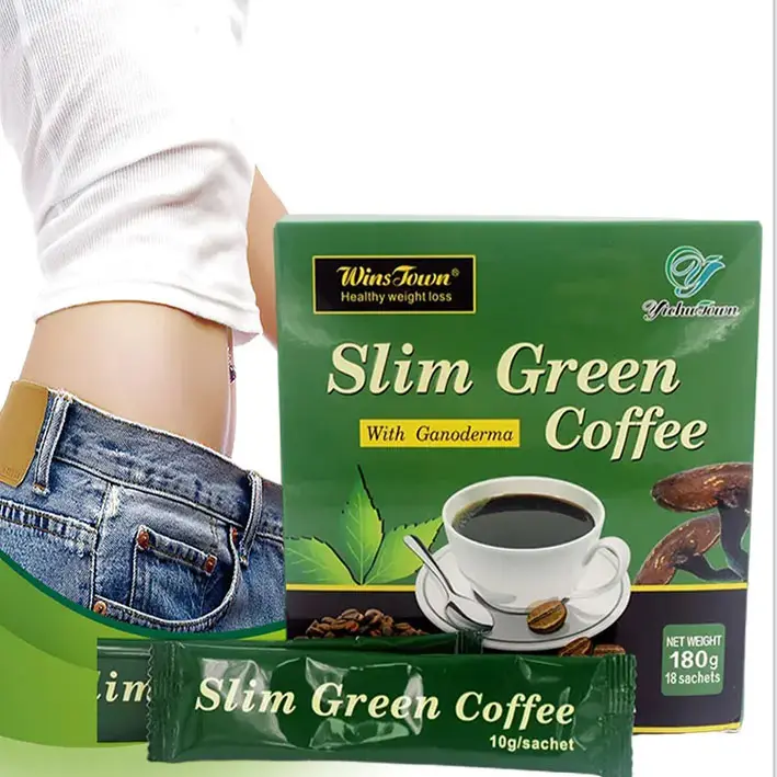 Slim green coffee herbal alami, bubuk pengontrol Diet sehat penurun berat badan, pelangsing kopi Ganoderma