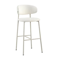 Tabouret de bar moderne rembourré à dossier arrondi, chaise de bar en tissu pour bar et restaurant (vente en gros)