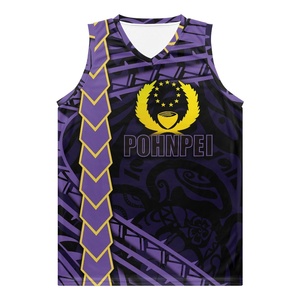 Vêtements de basket-ball pour hommes, tatouage polynésien <span class=keywords><strong>Totem</strong></span> Pohnpei vêtements de basket-ball personnalisés pour hommes, vente en gros gilet débardeur - Product Image 5