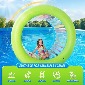 <span class=keywords><strong>Roue</strong></span> de roulement <span class=keywords><strong>gonflable</strong></span> en PVC 73*65 pouces multi couleurs pour enfants piscine lac arrière-cour pelouse jeu extérieur actif - Product Image 3