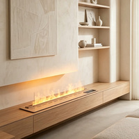 Cheminée électrique encastrable LUXUAN 1000 mm avec flammes multicolores, télécommande, thermostat réglable, économie d'énergie, pour la maison