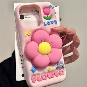 Phụ Kiện Dễ Thương 3D Hoa Trường Hợp Điện Thoại Cho Iphone 16 Pro 15 14 Pro Max 13 12 11 Màu Hồng Nữ Tính Thiết Kế Bìa Fundas De Celular - Product Image 6