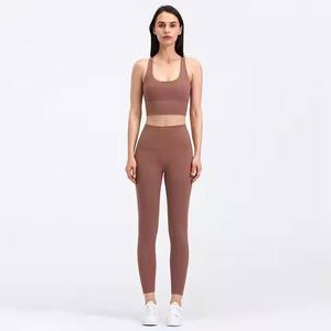 Set Reggiseno Sportivo e Leggings da Palestra per Donna, 21 Colori Solidi, Taglie Forti, Motivo a Quadri, Abbigliamento Traspirante per <span class=keywords><strong>Fitness</strong></span>, Allenamento e Yoga - Product Image 2