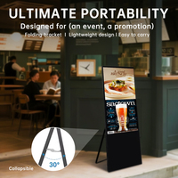 Écran publicitaire pour kiosque intérieur de 32/43 pouces, affiche portable tactile, moniteur Android, affichage numérique pour menu de restaurant