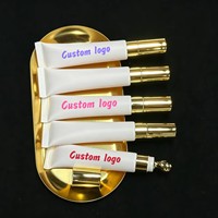 Gloss à lèvres transparent longue tenue à base de peptides, marque privée, logo personnalisé, nourrissant, hydratant, non collant, vegan, rouge à lèvres liquide, huile à lèvres