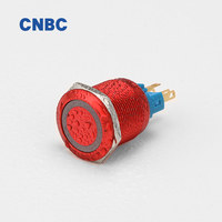 Interruptor de botón pulsador de Metal LED impermeable IP67 de 22mm de diámetro de alta calidad chapado en oro 220V 6 pines encendido-apagado momentáneo 250V Max