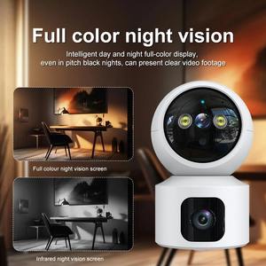 Caméra de sécurité intérieure Wifi intelligente <span class=keywords><strong>à</strong></span> double objectif 4MP avec détection de mouvement humain par IA, alerte, stockage dans le cloud, application Tuya Smart, OEM/ODM - Product Image 1