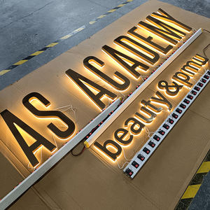 Enseigne lumineuse en lettres acryliques dorées effet miroir, rétroéclairée par LED, logo 3D rétroéclairé, enseigne commerciale personnalisée pour magasin - Product Image 2