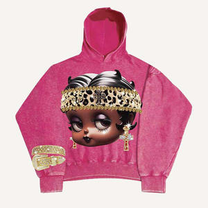 2025 transfrontalier Curry guerrier printemps nouveau décontracté à capuche ensemble pull vent lourd lavé à manches longues pull coupe ample 100% - Product Image 1