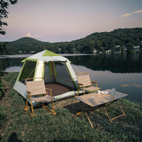 Tente gonflable en tissu Oxford imperméable, installation automatique, une chambre, 195x195x140 cm, abri familial pour le camping quatre saisons