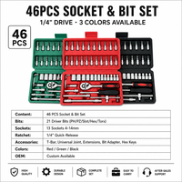 Boîte à outils multifonctionnelle CRV 46 pièces, facile à transporter, pour usage domestique, ensemble d'outils à main pour la maison, kit multifonctionnel