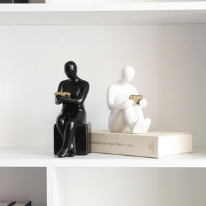 Sculpture de lecteur en céramique, serre-livres décoratif, artisanat personnalisé, décoration pour la maison, le bureau et le salon, cadeau, directement de l'usine - Product Image 4