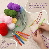 Kit de Crochet DIY 58 Pièces en PVC et Ensemble d'Outils de Tricot pour Débutants - Sac de Voyage Portable avec Fonctionnalités Adhésives Invisibles pour la Broderie et la Couture