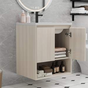 Combohome Custom Built Bathroom <strong>Cabinet</strong> Walnut 48 Inch Bathroom Vanity <strong>Under</strong> <strong>Sink</strong> Vanity Unit With Side <strong>Cabinet</strong> - Product Image 3