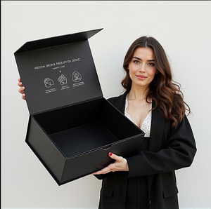 Cajas de Regalo de Cartón Impresas Personalizadas al por Mayor, Papel Rígido Negro Mate con Cierre Magnético - Product Image 4