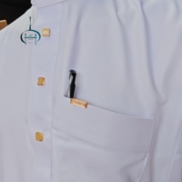 Robe de cérémonie musulmane pour homme avec poche poitrine et étui à crayons, design à col boutonné pour costume Toby personnalisable