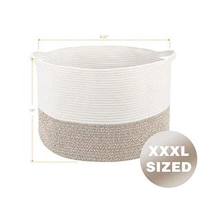 Rope Basket Storage Rope Storage Basket Amazon Hot Sale XXL Large Cotton Rope Basket Custom Toys Storage Basket With Handle