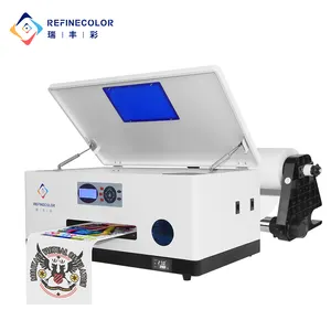 Refinecolor Single Head Xp600 Dtf Printer A3 Roll Te Rollen Warmte Overdracht Tshirt Drukmachine Voor Kleine Bedrijven