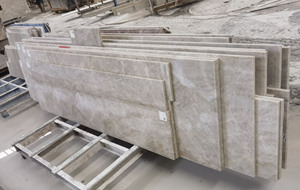 Dalles de quartzite Taj Mahal du Brésil en gros, dalles de quartzite Naica polies, quartzite gris pour comptoirs de cuisine, dessus de vanité et revêtements muraux - Product Image 5