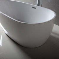 Baignoire autoportante en acrylique pantoufle ovale avec tuyau de vidange chromé adulte trempage certifié CUPC