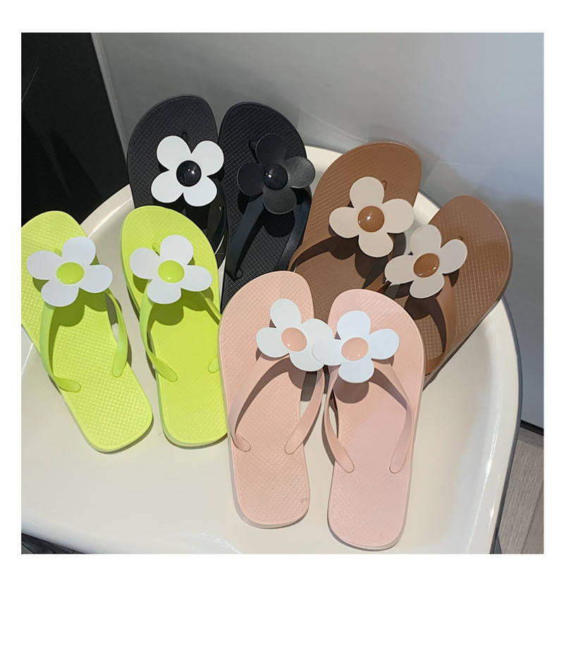 Fashion Flower Flip-flops Women Summer Beach Shoes Soft Soled PVC Flip Flops Slippers