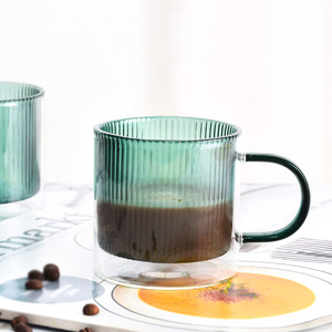 Uống cà phê ly trà ly cốc với xử lý chất lượng cao 240ml màu Borosilicate đôi tường Glass cup Set của <span class=keywords><strong>2</strong></span> - Product Image 2