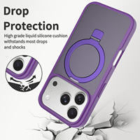 Coque de téléphone magnétique mate antichoc avec anneau support, protection caméra douce au toucher, vente en gros pour iPhone 17 18 Pro Max, fine et élégante